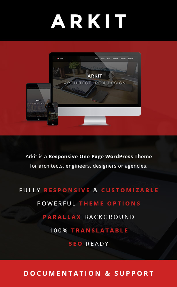Arkit - Responsive One Page WordPress Theme