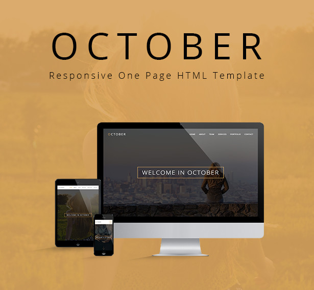 October - Responsive One Page HTML Template
